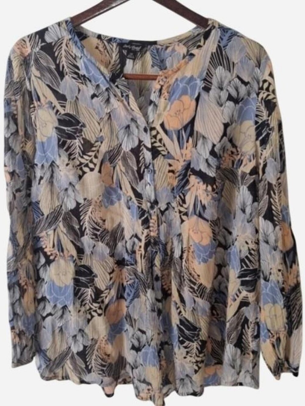 Lucky Brand Boho Floral Long Sleeve Peasant Blouse – Plus Size 1X